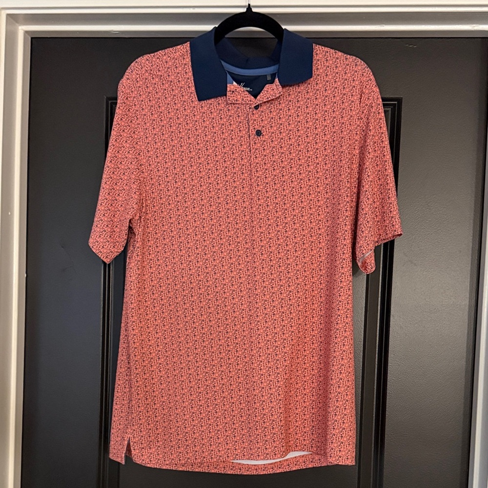 Walter Hagen Coral and Navy Polo Shirt
